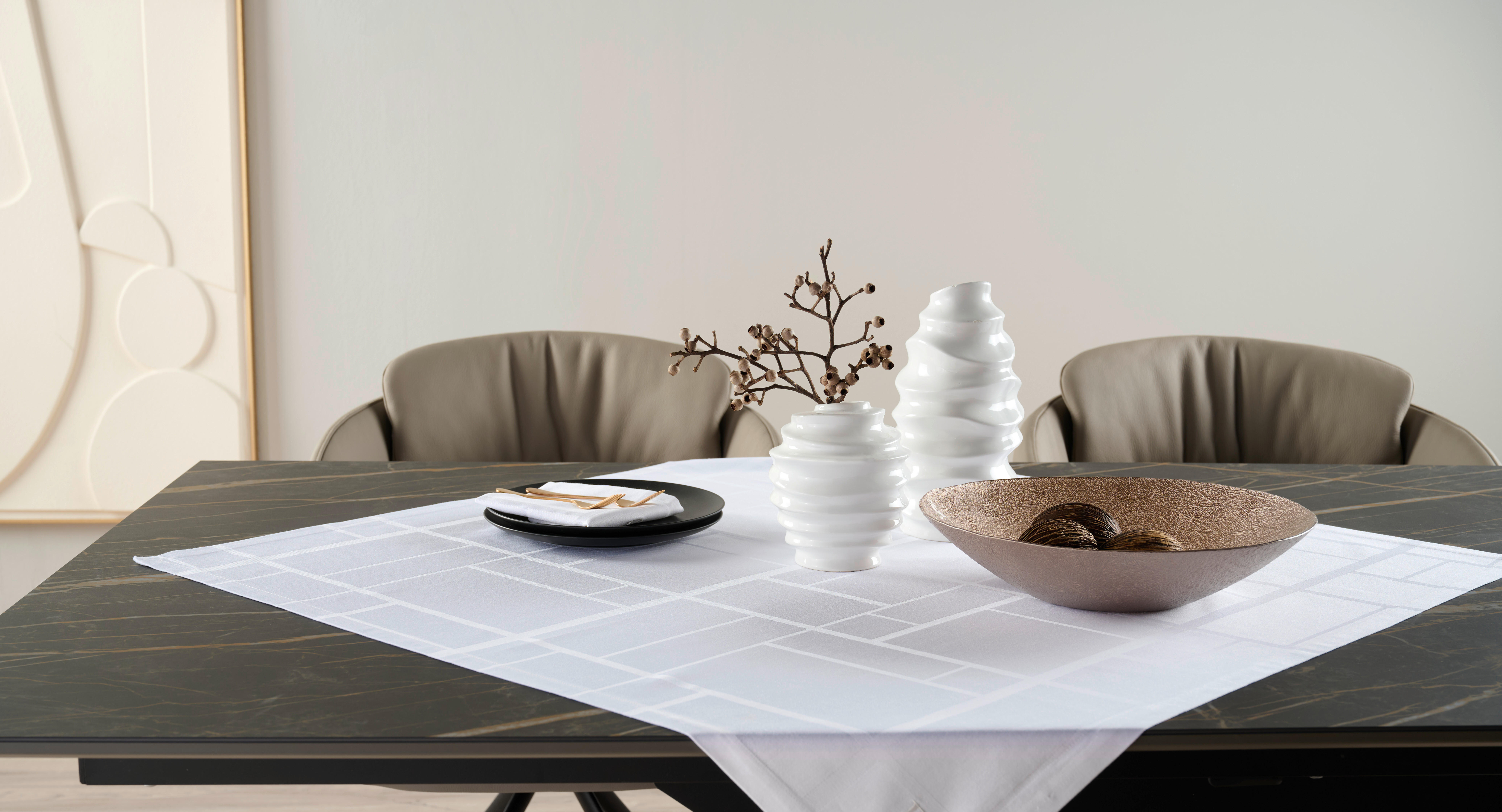 TISCHDECKE Textil Flachgewebe Weiß 85/85 cm  - Weiß, Basics, Textil (85/85cm) - Dieter Knoll