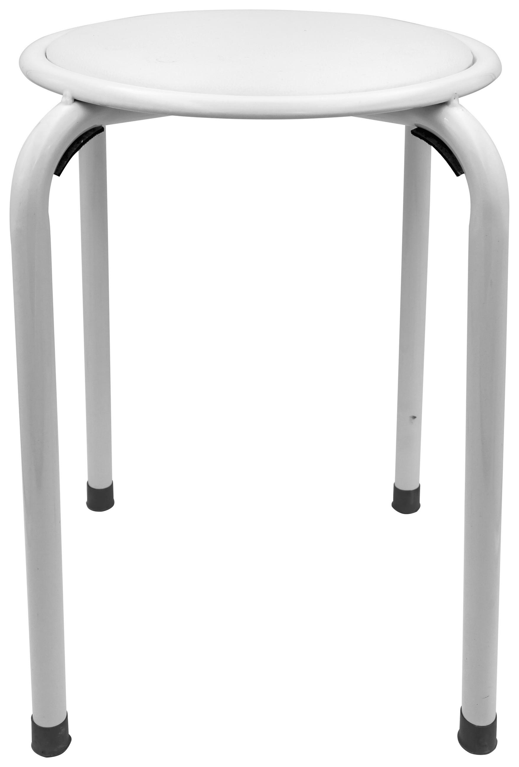 BADHOCKER Metall  - Weiß, Basics, Metall (37/44/37cm) - Sadena