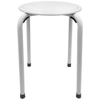 Taburet Pentru Baie metal  - alb, Basics, metal (37/44/37cm) - Sadena