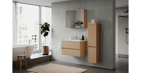 MIDISCHRANK 30/131/35 cm  - Sandfarben/Eichefarben, KONVENTIONELL, Holzwerkstoff/Kunststoff (30/131/35cm) - Xora
