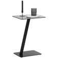 BEISTELLTISCH in Metall, Glas 40/30/55 cm  - Schwarz/Grau, Design, Glas/Metall (40/30/55cm) - Carryhome