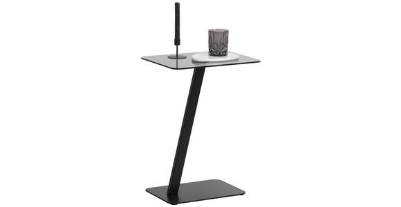 BEISTELLTISCH in Metall, Glas 40/30/55 cm  - Schwarz/Grau, Design, Glas/Metall (40/30/55cm) - Carryhome