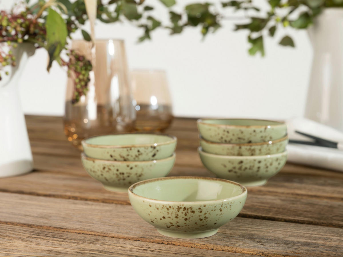 DIPSCHALENSET 8 cm  - Grün, Trend, Keramik (8cm) - Creatable