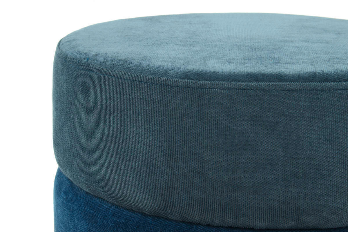 TABURET, kov, textil, kompozitní dřevo, 48,5/46/48,5 cm - modrá/barvy zlata, Basics, kov/kompozitní dřevo (48,5/46/48,5cm)