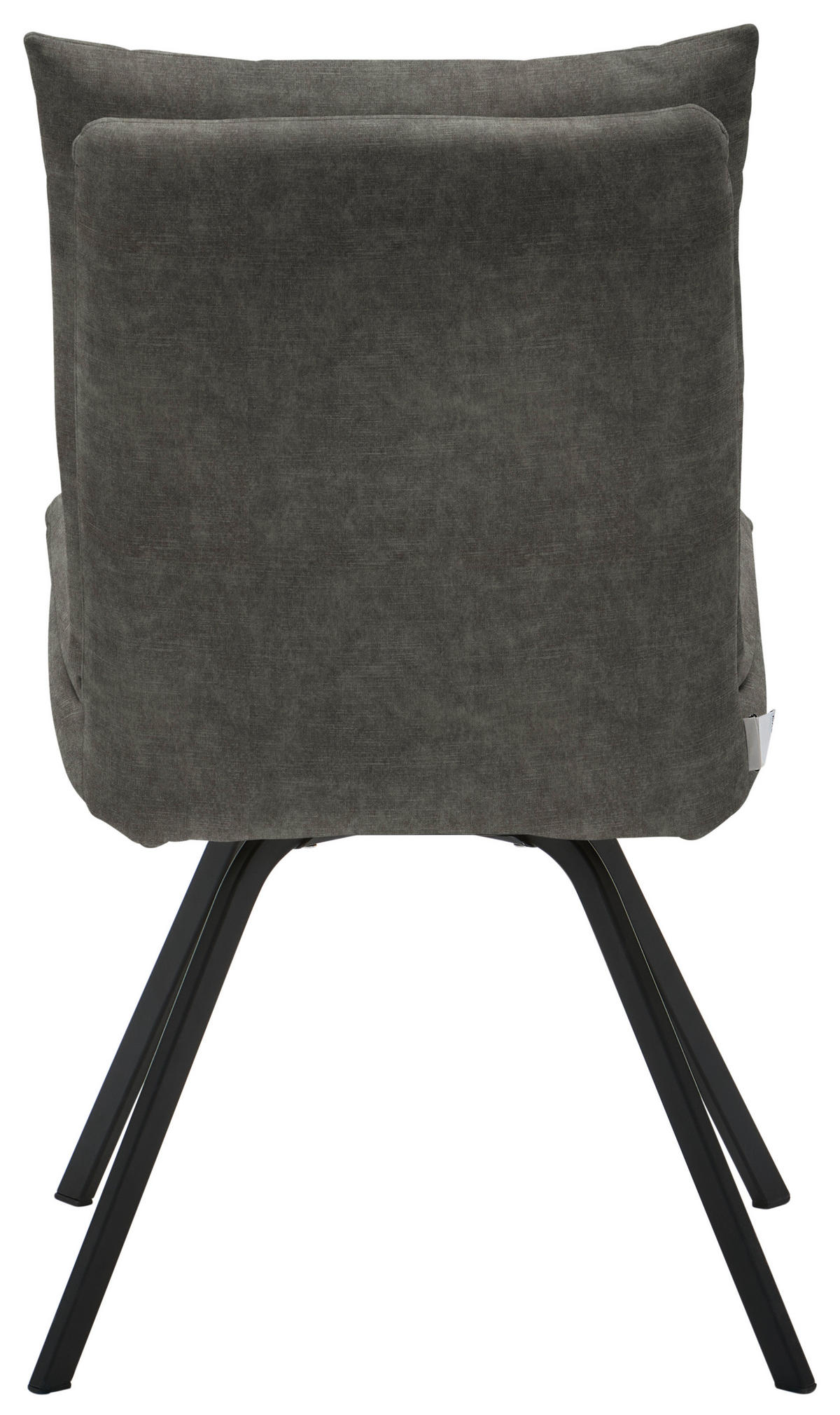 STUHL Velours  - Dunkelgrau/Schwarz, Design, Textil/Metall (50/84/68cm) - Welnova