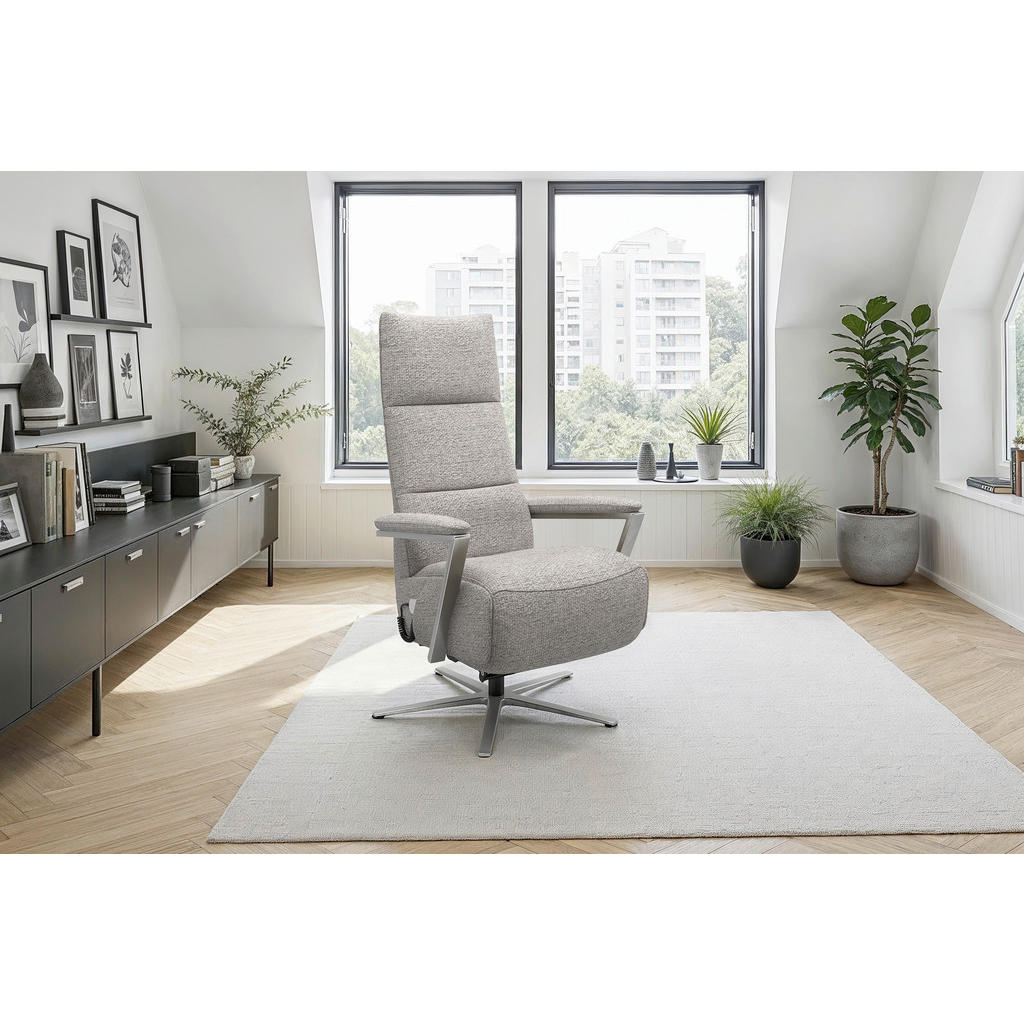 Sit & More RELAXAČNÉ KRESLO, textil, strieborná