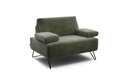 SESSEL in Samt Waldgrün  - Waldgrün/Schwarz, Design, Textil/Metall (114-142/85/86-94cm) - SENSOO