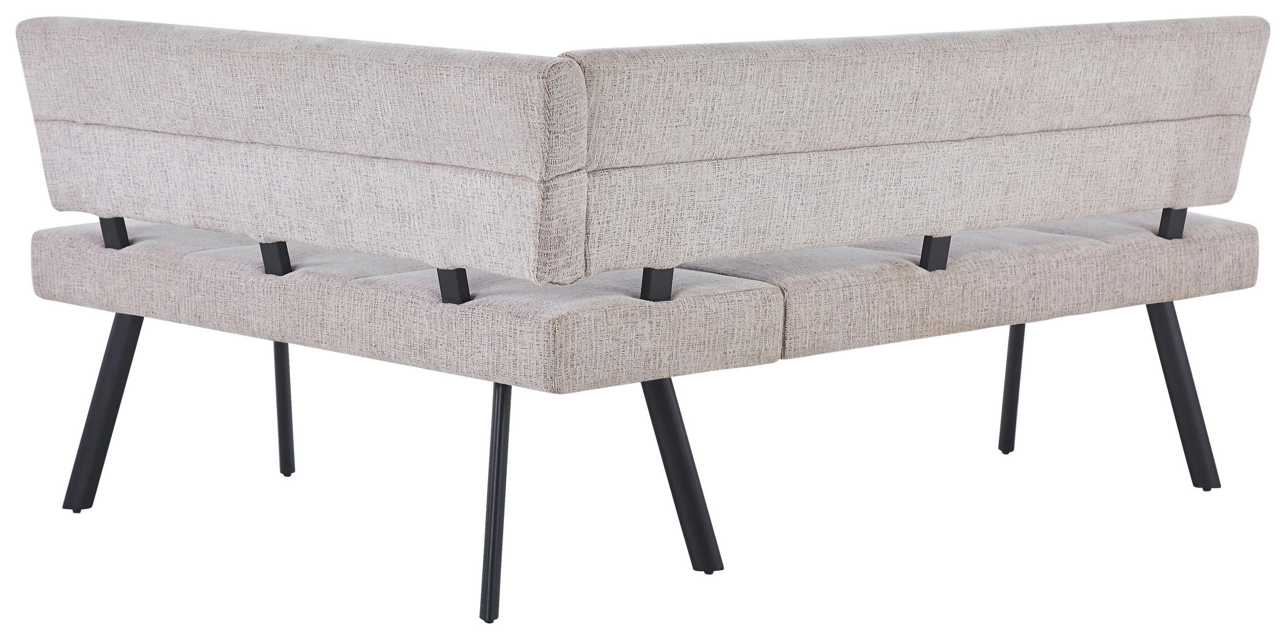 ECKBANK 190/150 cm  in Beige  - Beige/Schwarz, KONVENTIONELL, Textil/Metall (190/150cm) - MID.YOU