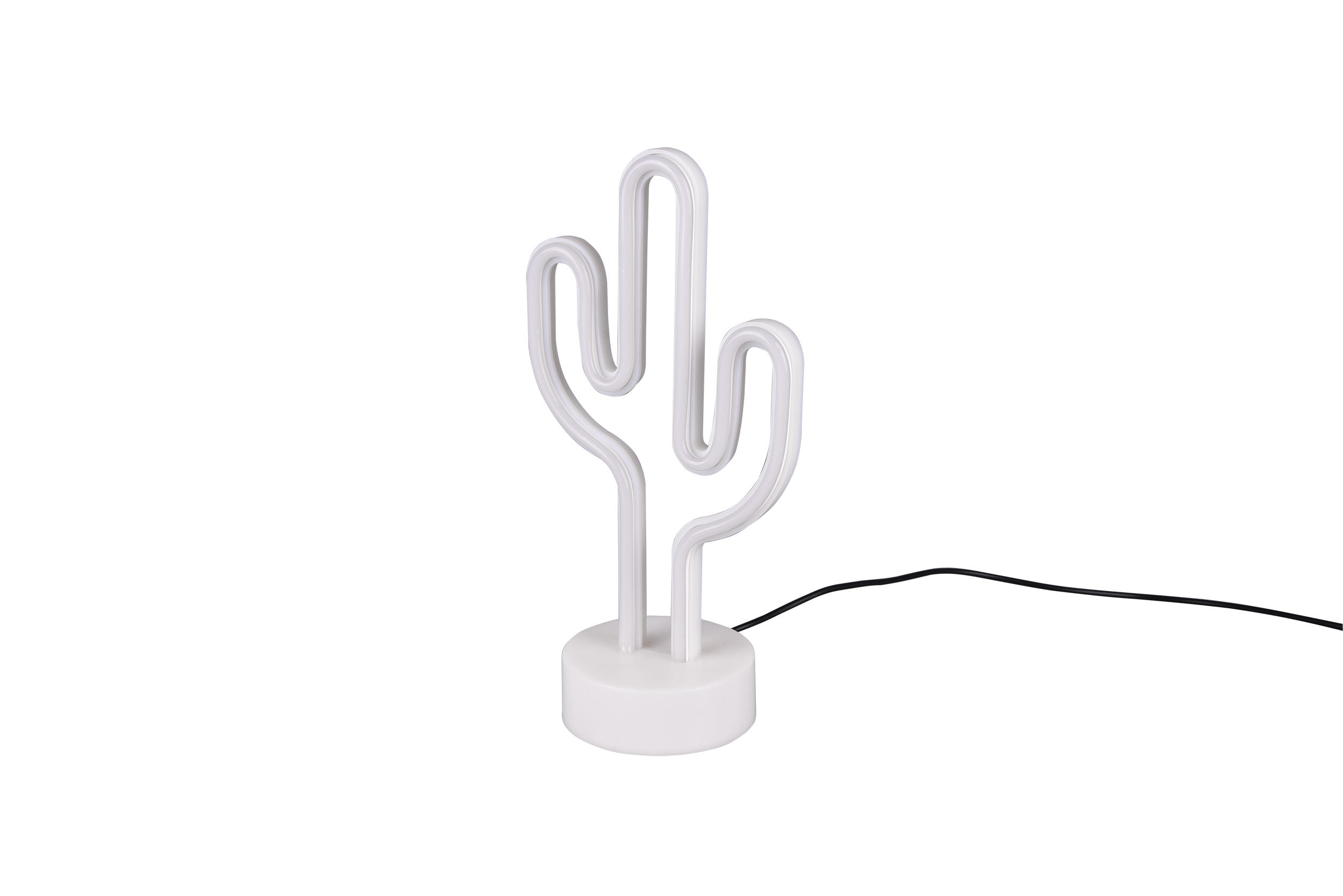XXXLutz Akku-Tischleuchte Cactus Weiß 8.5x29.6x14.3 cm