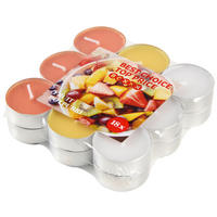 SADA ČAJOVÝCH SVÍČEK 18 kus meloun  - oranžová/bílá, Basics, kov (3cm) - Boxxx