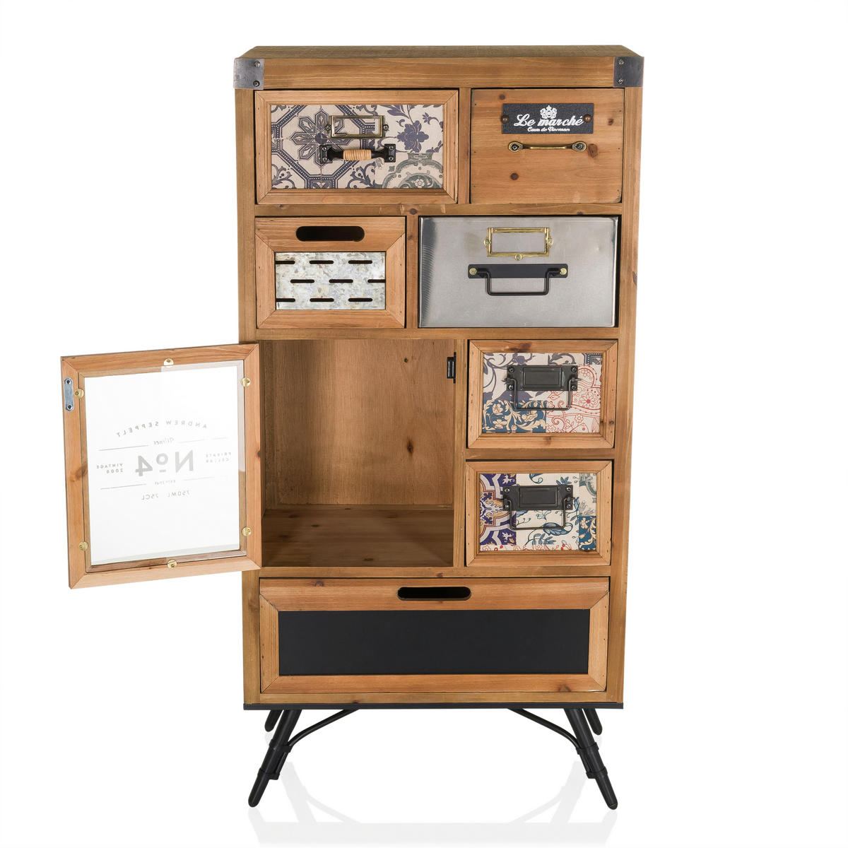 SIDEBOARD  in 53/104/32 cm  - Schwarz, MODERN, Holz/Metall (53/104/32cm) - MID.YOU