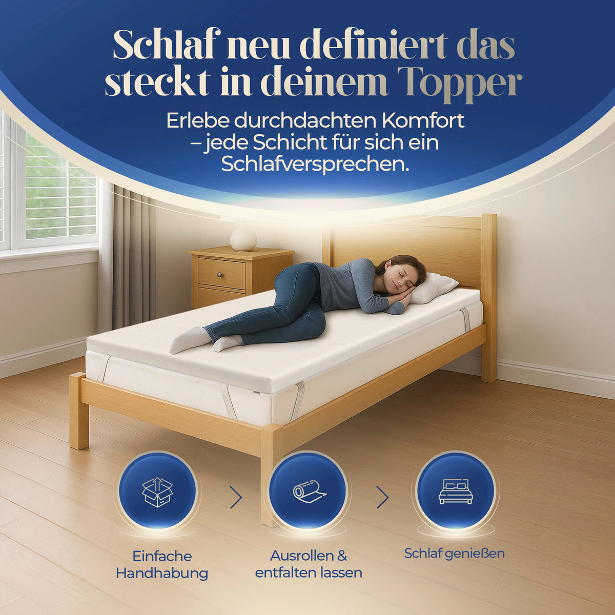 TOPPER 160/200 cm Höhe ca. 5 cm  - Weiß, Basics, Textil (160/200cm) - Chameo