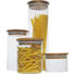 VORRATSGLAS 0,55 L - Klar/Naturfarben, Basics, Glas/Holz (10/11cm) - HOMEWARE
