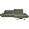ECKSOFA  in Bouclé Grün  280/170-195 cm  - Schwarz/Grün, Design, Textil/Metall (280/170-195cm) - Dieter Knoll