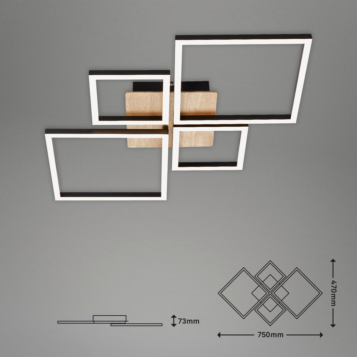 STROPNÉ LED SVIETIDLO, 75/47/7,3 cm - Design (75/47/7,3cm)