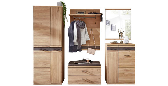 GARDEROBE Eichefarben - Eichefarben, Basics, Glas/Holz (256/202/39cm) - Linea Natura