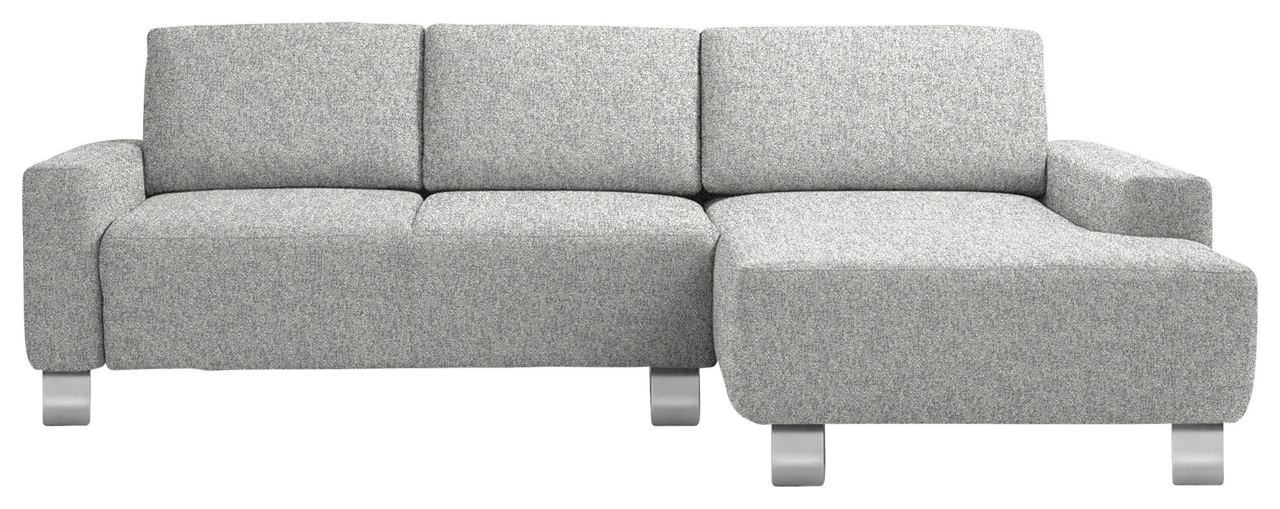 ECKSOFA  in Mikrovelours Naturfarben  248/160 cm  - Alufarben/Naturfarben, Design, Textil/Metall (248/160cm) - Sedda