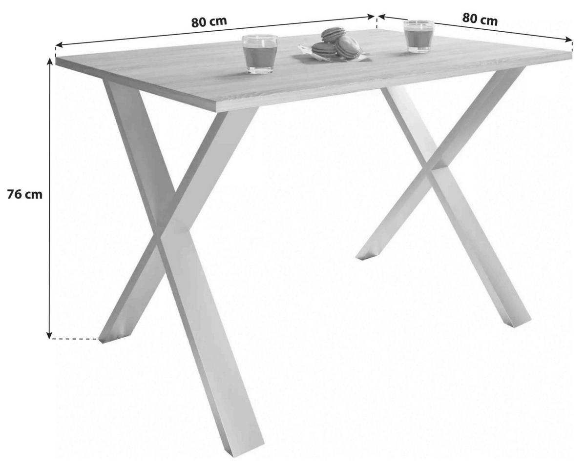 ESSTISCH in Holzwerkstoff 80/80/76 cm   - Anthrazit/Schwarz, Basics, Holzwerkstoff (80/80/76cm) - MID.YOU