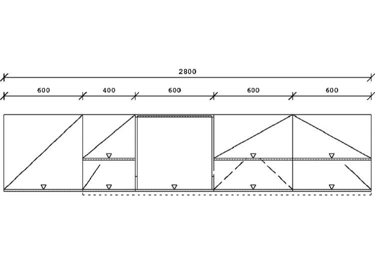 KÜCHENLEERBLOCK 280 cm   in Eichefarben, Hellgrau, Dunkelgrün  - Dunkelgrün/Eichefarben, Basics, Holzwerkstoff/Metall (280cm) - Impuls