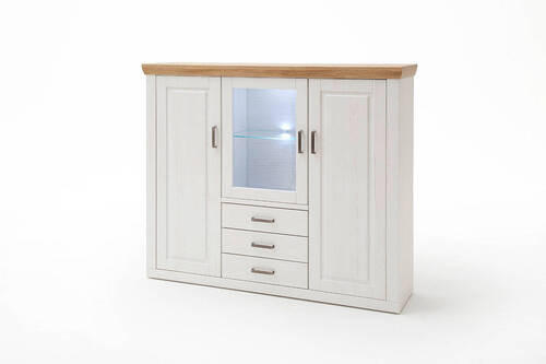 VYSOKÁ KOMODA, farba duba, farba pínie, 163/142/40 cm - farba duba/farba pínie, Design, kov/kompozitné drevo (163/142/40cm) - Livetastic