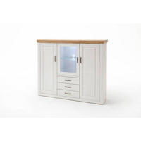 VYSOKÁ KOMODA, farba duba, farba pínie, 163/142/40 cm - farba duba/farba pínie, Design, kov/kompozitné drevo (163/142/40cm) - Livetastic