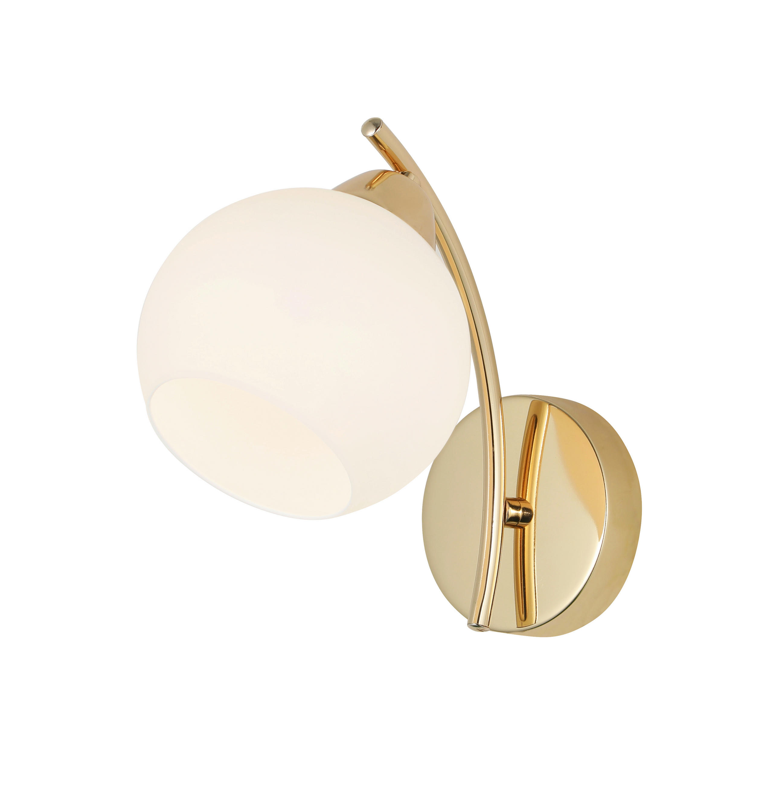 VÄGGLAMPA Amos 22/13/21 cm   - vit/guldfärgad, Klassisk, metall (22/13/21cm)