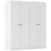 DREHTÜRENSCHRANK 181/210/54 cm,  in Weiß, 4-türig  - Schwarz/Weiß, KONVENTIONELL, Holzwerkstoff/Kunststoff (181/210/54cm) - home24