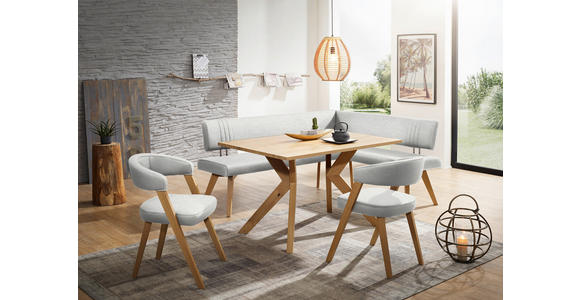ECKBANK 180/160 cm in Beige, Wildeiche - Wildeiche/Eichefarben, Design, Holz/Textil (180/160cm) - Venda