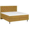 BOXSPRINGBETT 180/200 cm  in Currygelb  - Currygelb/Silberfarben, KONVENTIONELL, Textil/Metall (180/200cm) - Welnova