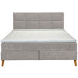 BOXSPRINGBETT 160/200 cm  in Grau  - Eichefarben/Grau, KONVENTIONELL, Holz/Textil (160/200cm) - Carryhome