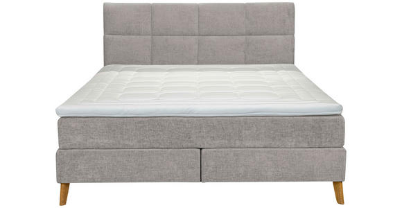 BOXSPRINGBETT 180/200 cm in Grau - Eichefarben/Grau, KONVENTIONELL, Holz/Textil (180/200cm) - Carryhome