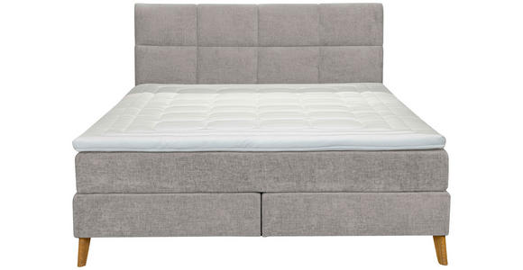 BOXSPRINGBETT 160/200 cm  in Grau  - Eichefarben/Grau, KONVENTIONELL, Holz/Textil (160/200cm) - Carryhome