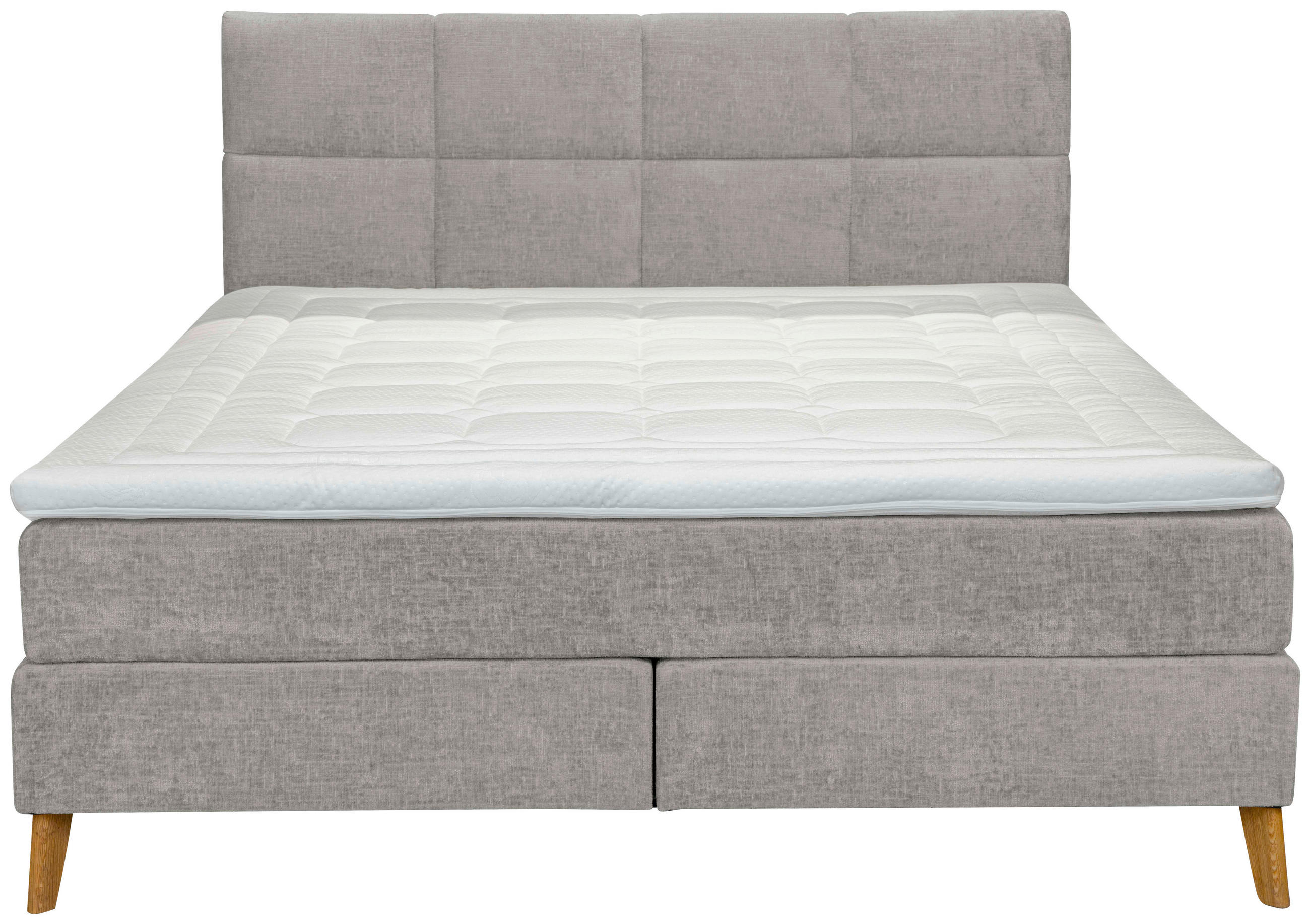 BOXSPRINGBETT 180/200 cm  in Grau  - Eichefarben/Grau, Konventionell, Holz/Textil (180/200cm) - Carryhome