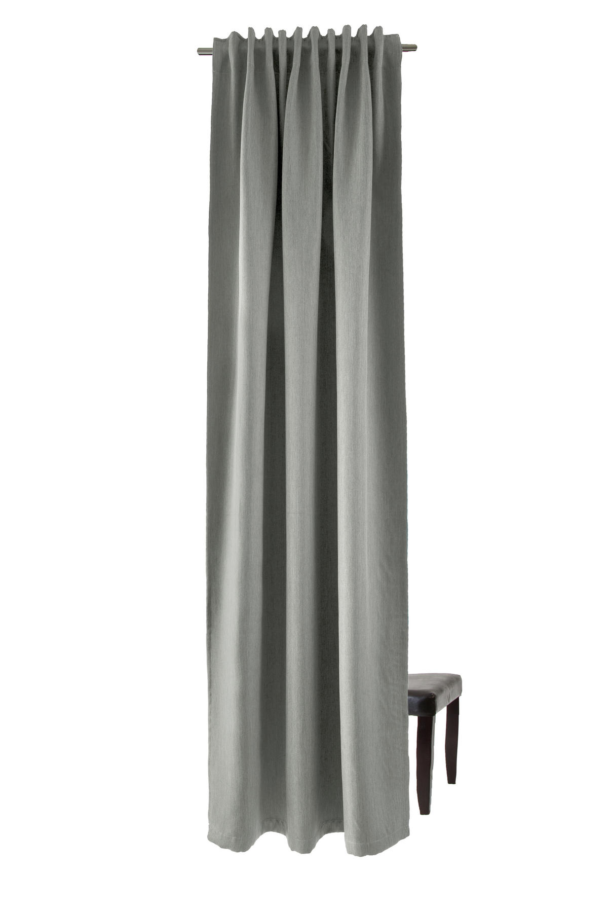 WÄRMESCHUTZVORHANG MILTON Verdunkelung 140/245 cm   - Grau, Basics, Textil (140/245cm)
