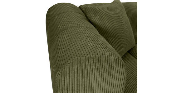 ECKSOFA Dunkelgrün Cord Zierkissen, Rücken echt  - Dunkelgrün/Schwarz, KONVENTIONELL, Kunststoff/Textil (250/162cm) - Carryhome