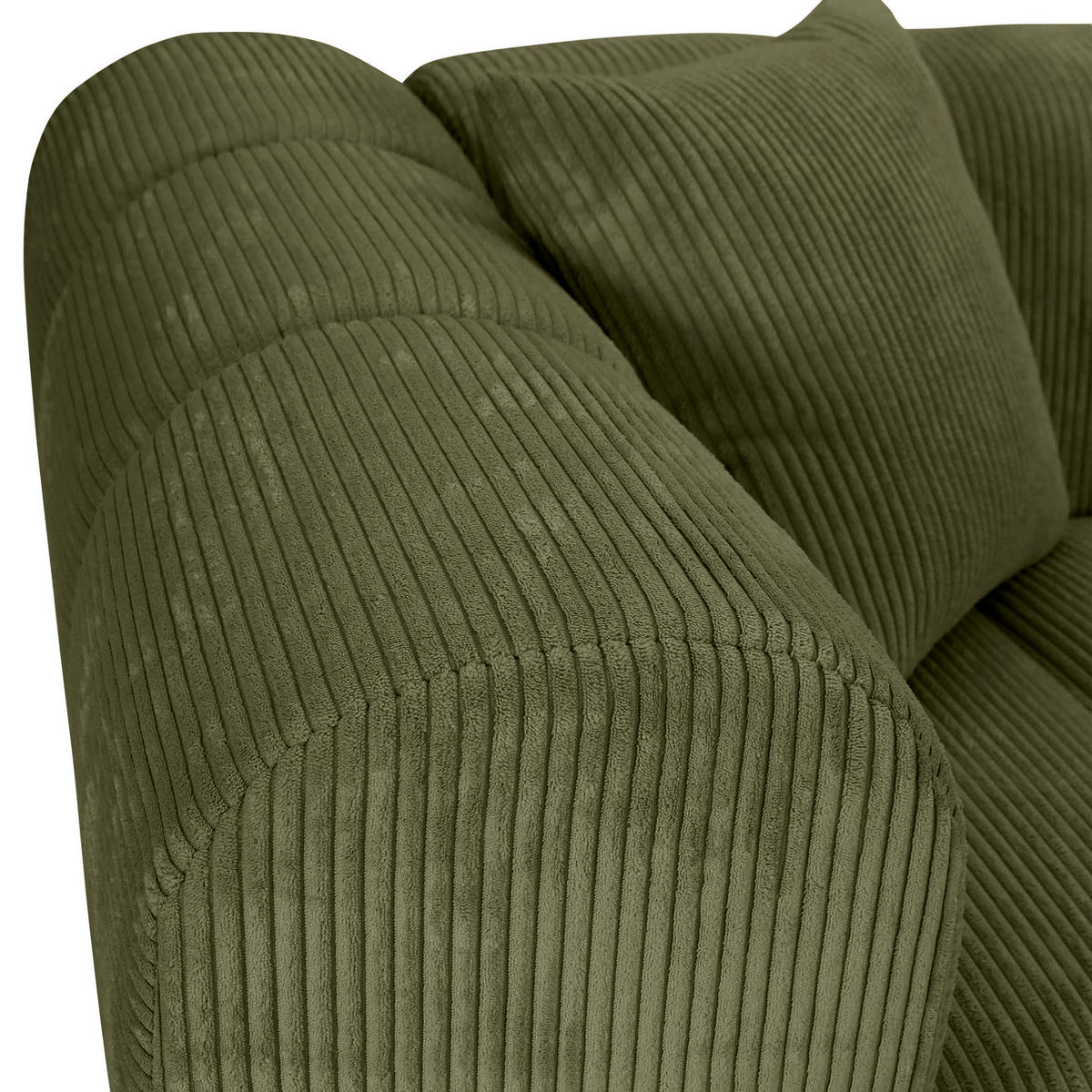 ECKSOFA Dunkelgrün Cord Zierkissen, Rücken echt  - Dunkelgrün/Schwarz, KONVENTIONELL, Kunststoff/Textil (250/162cm) - Carryhome