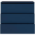 KOMMODE , 95/83/42 cm, 3 Schublade(n)  - Silberfarben/Dunkelblau, Trend, Holzwerkstoff/Kunststoff (95/83/42cm) - Carryhome