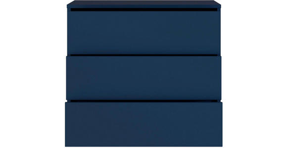 KOMMODE , 95/83/42 cm, 3 Schublade(n)  - Silberfarben/Dunkelblau, Trend, Holzwerkstoff/Kunststoff (95/83/42cm) - Carryhome