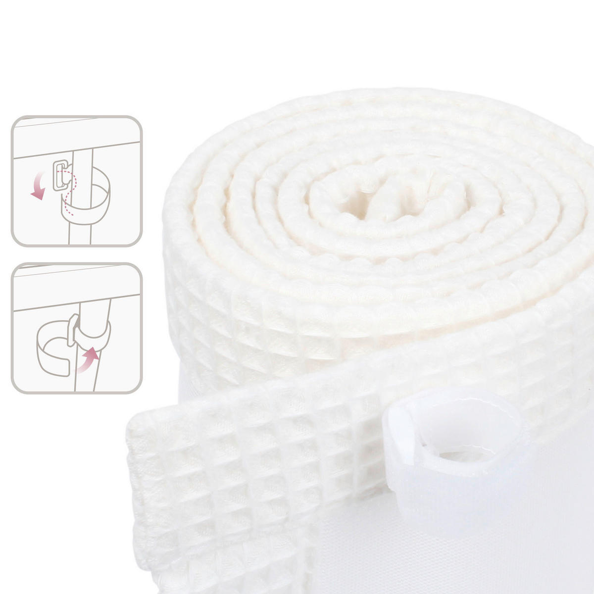 NESTCHEN babybay Nestchen 3D Mesh  - Perlmutt, Basics, Naturmaterialien (200/24/2cm) - Tobi