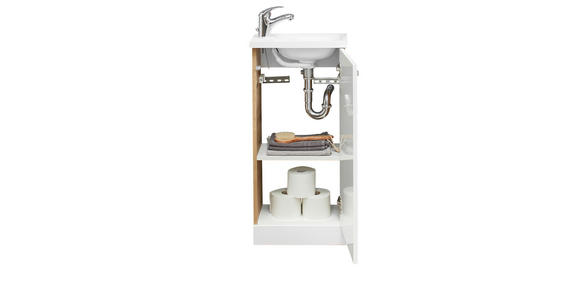 WASCHTISCHUNTERSCHRANK 38,8/82,5/21,5 cm - Chromfarben/Eiche Artisan, KONVENTIONELL, Holzwerkstoff (38,8/82,5/21,5cm) - Xora