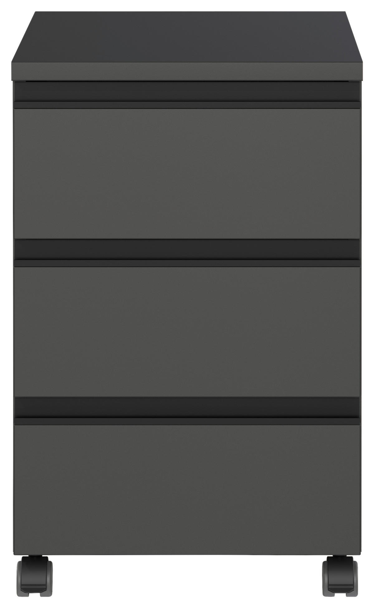 ROLLCONTAINER Graphitfarben  - Graphitfarben/Schwarz, MODERN, Holzwerkstoff/Kunststoff (40/63/50cm) - Germania
