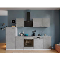 KÜCHENBLOCK 280 cm   in Grau, Weiß  - Edelstahlfarben/Weiß, Basics, Holzwerkstoff/Metall (280cm) - Respekta