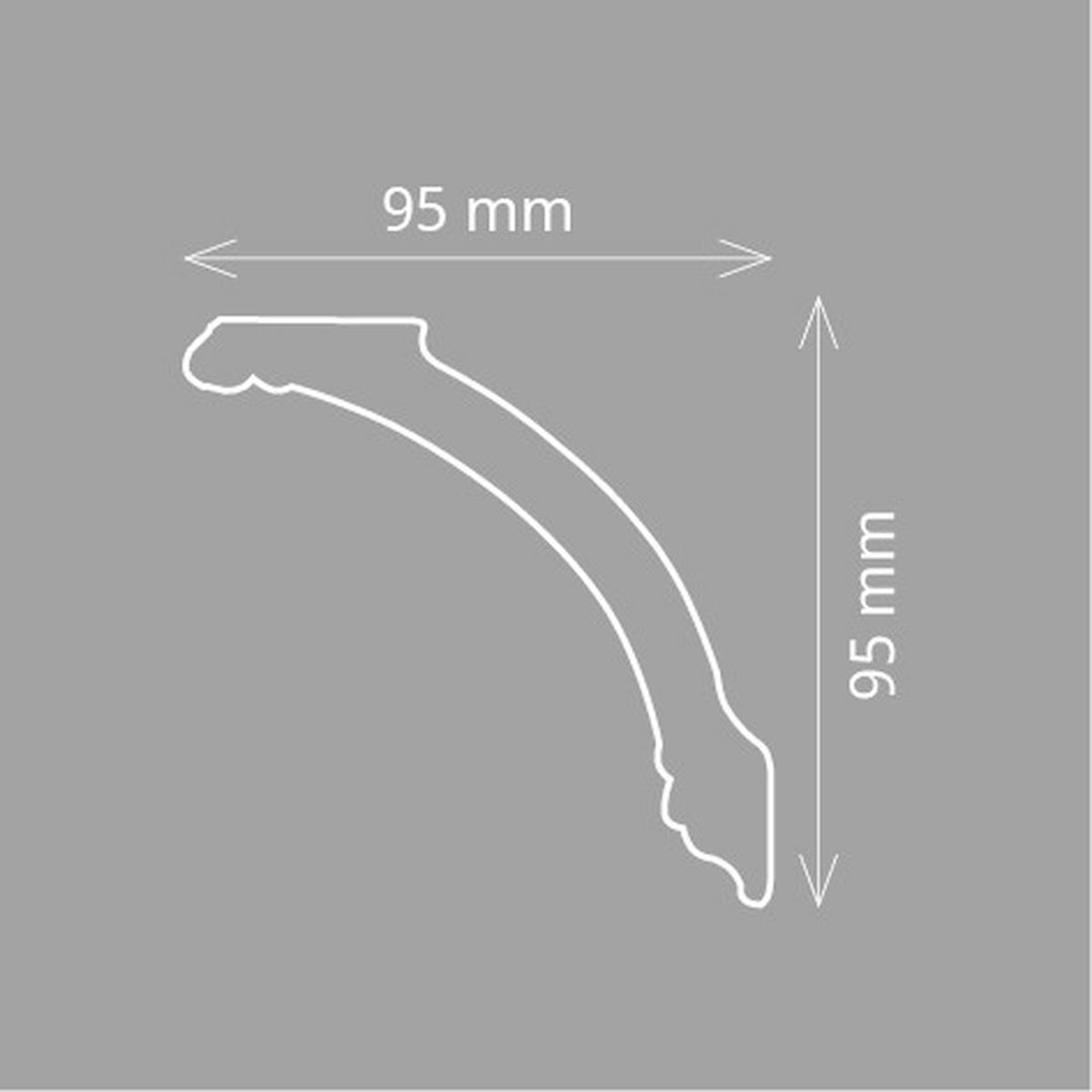 ZIERLEISTE 200/9,5/9,5 cm Weiß Kunststoff  - Weiß, Design, Kunststoff (200/9,5/9,5cm)