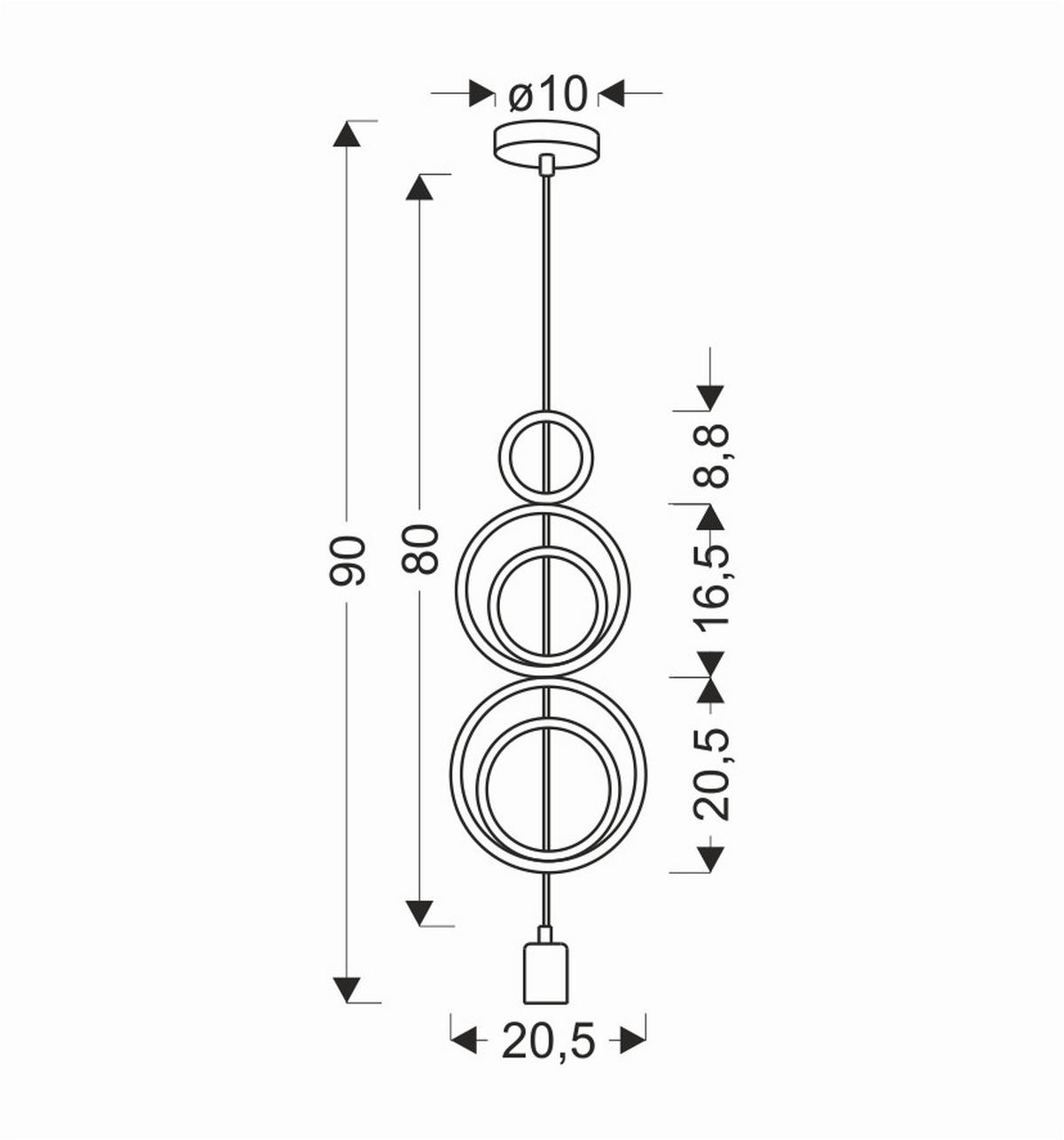 HÄNGLAMPA FÖR BARN Single 20.5/10/90 cm  - multicolor, Basics, metall/trämaterial (20.5/10/90cm)
