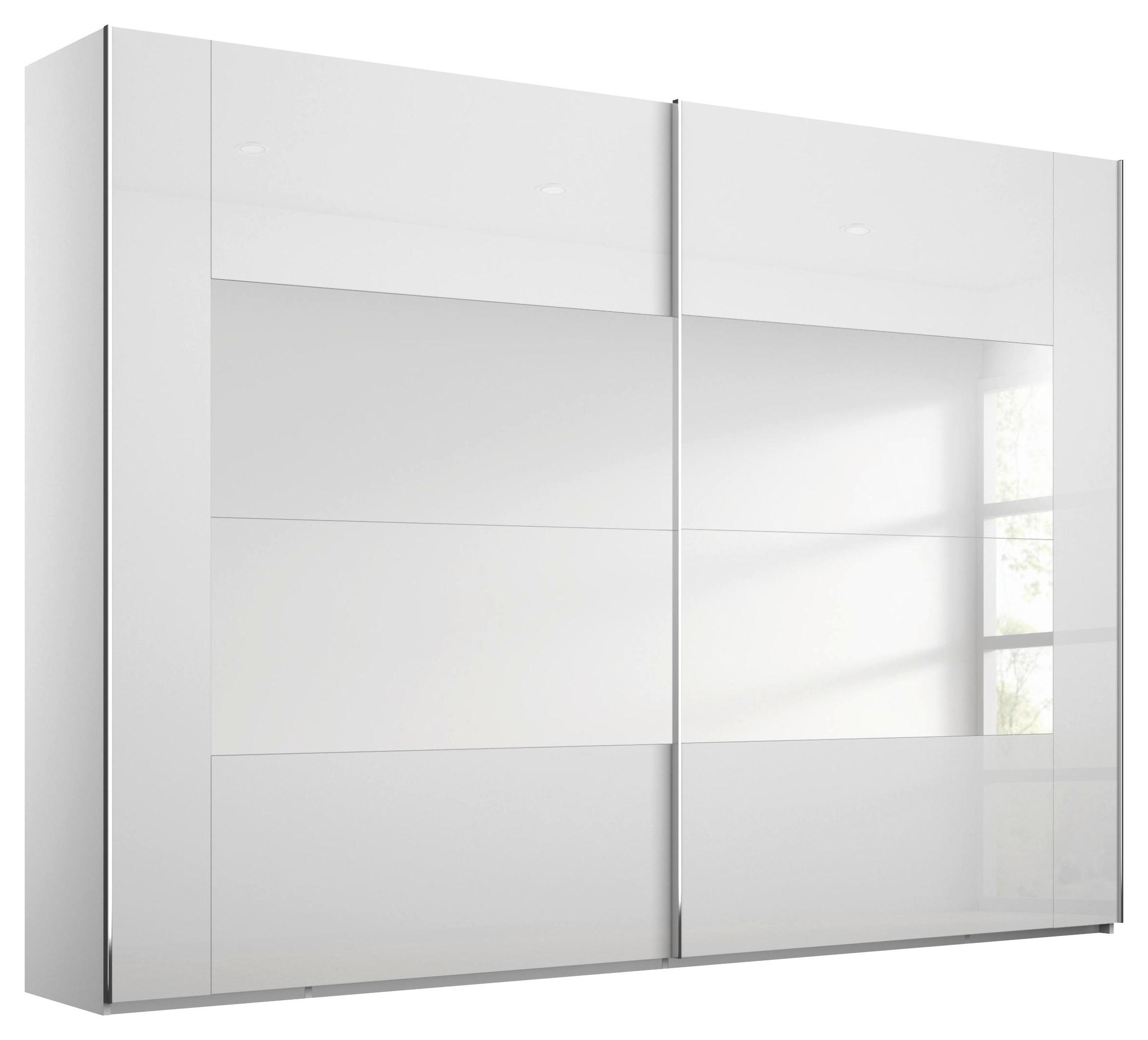 SCHWEBETÜRENSCHRANK Weiss  - Chromfarben/Weiss, Design, Glas/Holzwerkstoff (271/223/68cm) - Xora