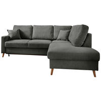 ECKSOFA Anthrazit Struktur  - Anthrazit/Naturfarben, KONVENTIONELL, Holz/Textil (230/200cm) - P & B