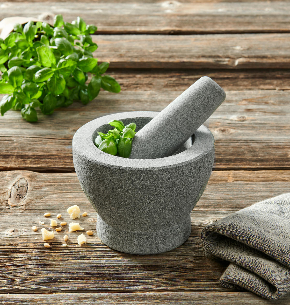 MÖRSERSET  - Grau, Basics, Stein (18/12cm) - Homeware Profession.
