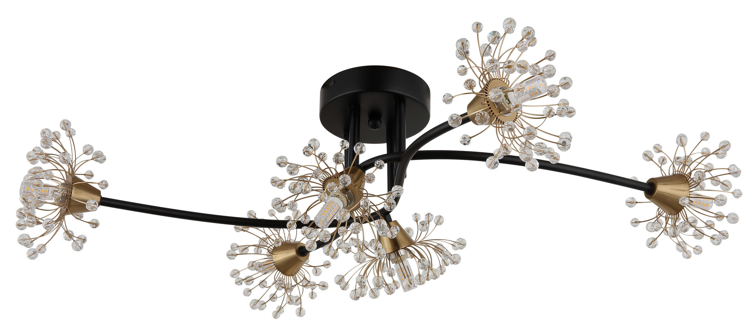 DECKENLEUCHTE    74/43/22 cm  - Klar/Goldfarben, Design, Kunststoff/Metall (74/43/22cm) - Globo