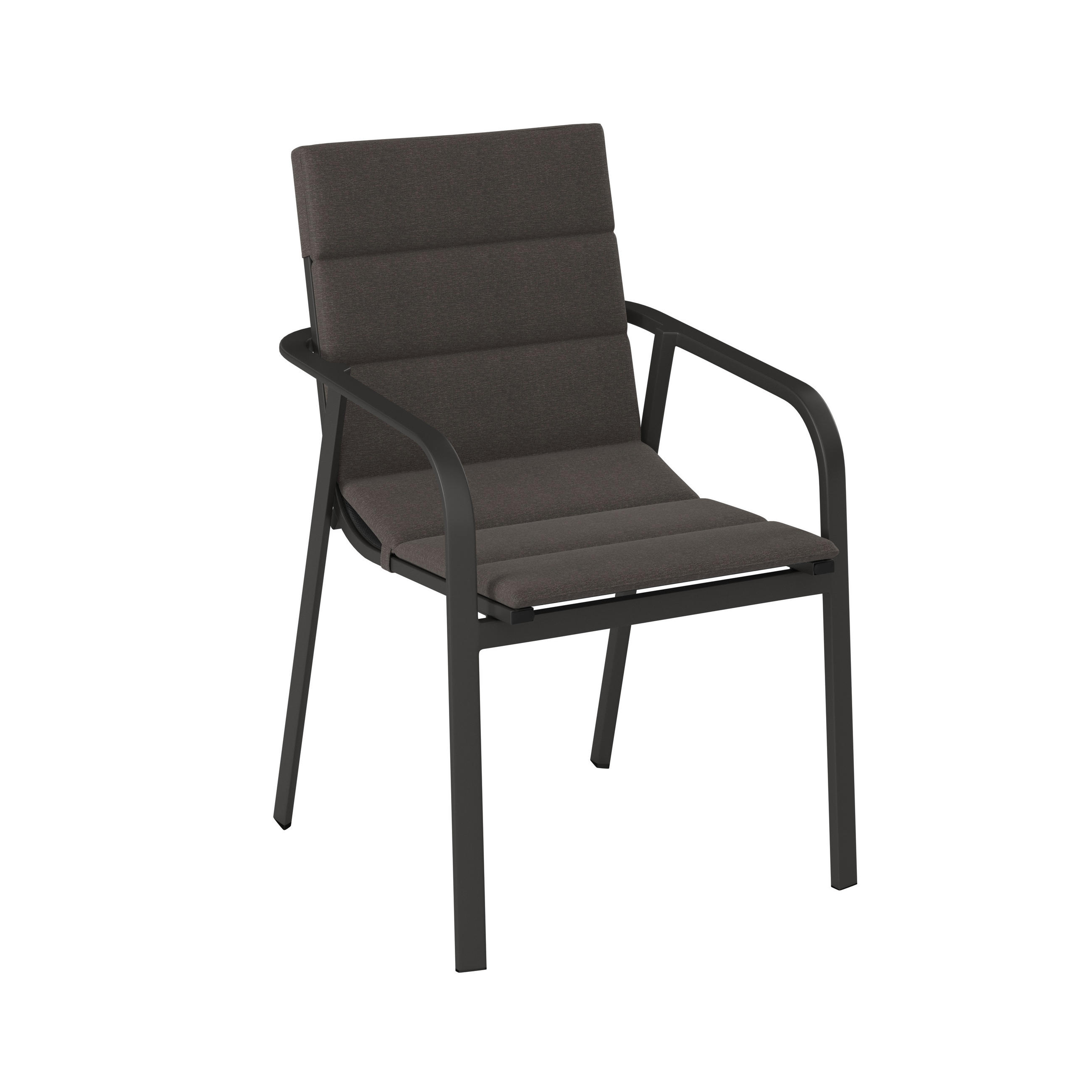 GARTENSTUHL Aluminium Anthrazit, Grau  - Anthrazit/Grau, MODERN, Textil/Metall (58/91/63cm) - Ambia Garden