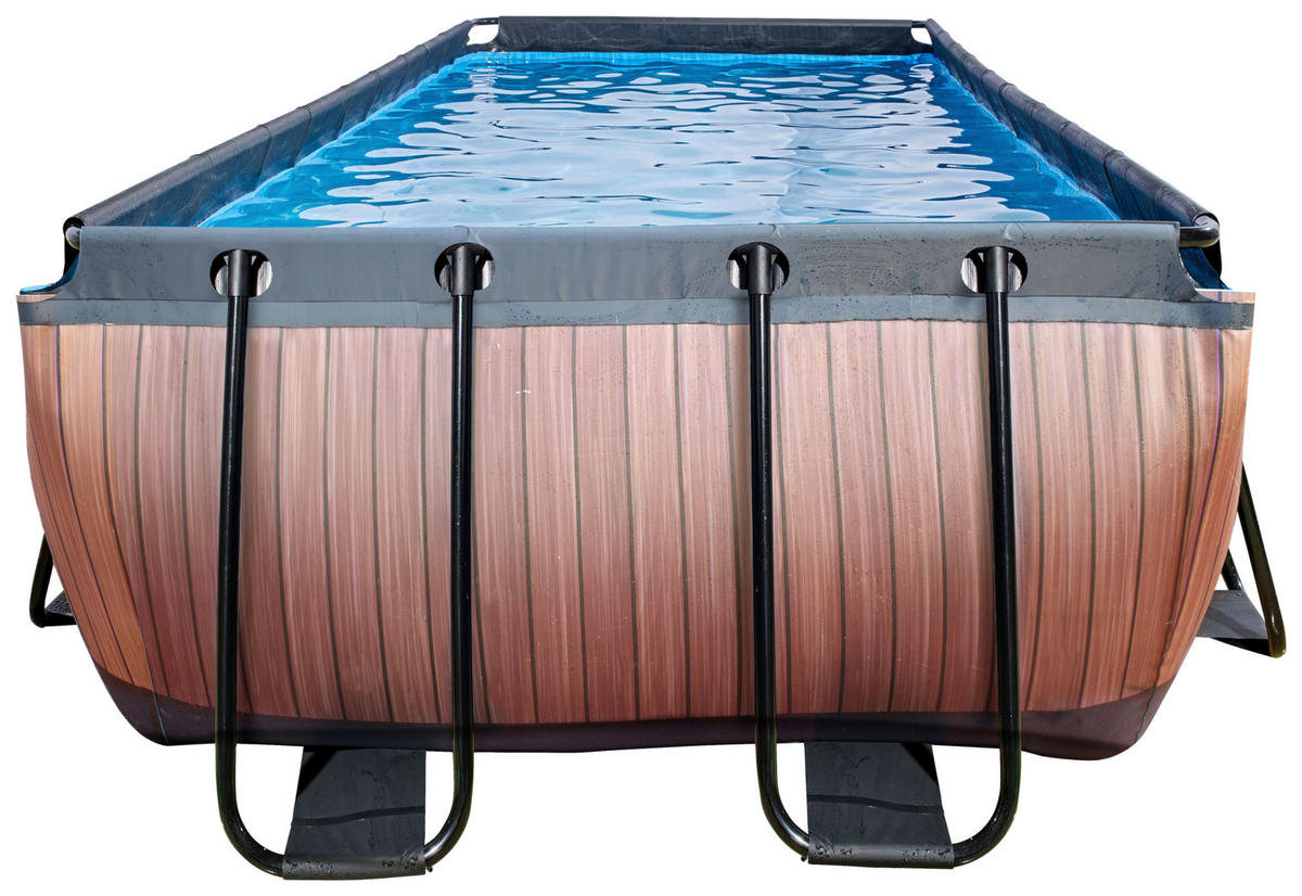 EXIT POOL WOOD 400X200 400/200/122 cm  - Braun, KONVENTIONELL, Metall (400/200/122cm) - EXIT Toys